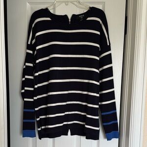 Verve Ami Navy and White Knit Top